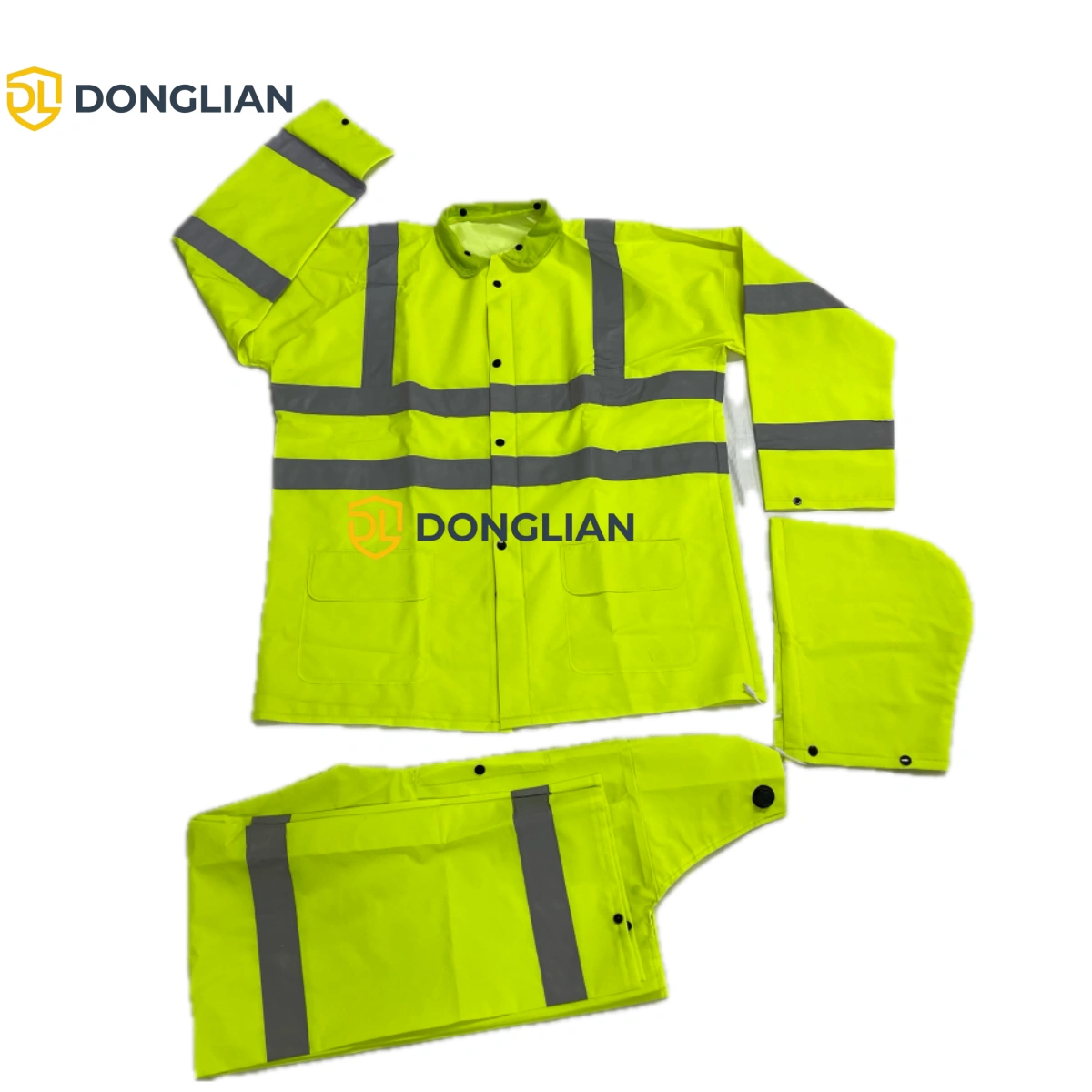 DL1146 3-Piece Hi-Vis Reflective PVC Rain Suit
