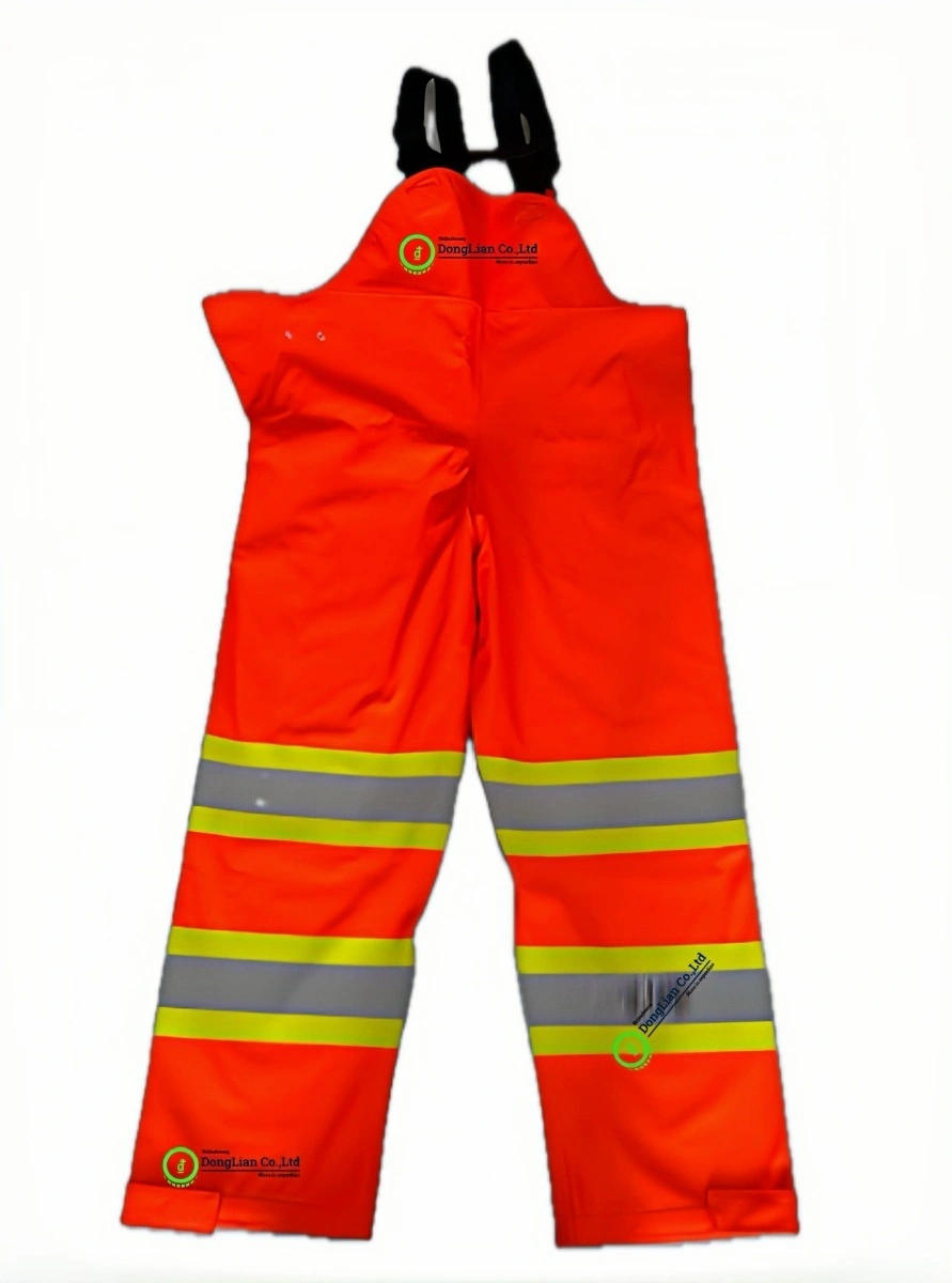 Arc rated FR waterproof bib pants front view — ASTM F1891 tested flame resistant