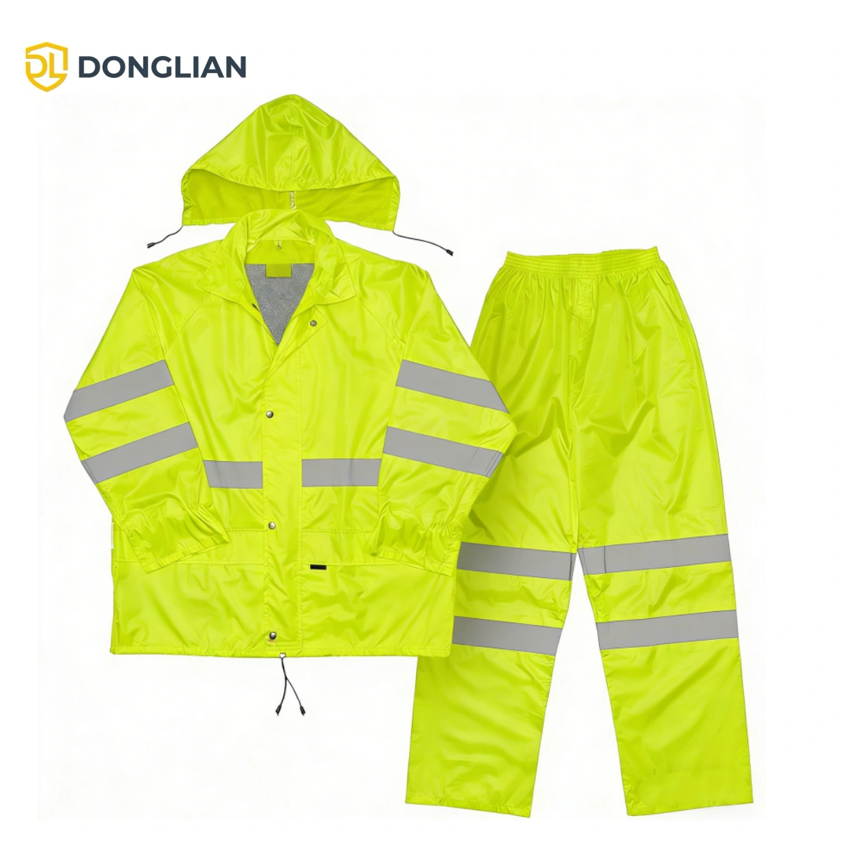 DL1018 hi-vis yellow Oxford waterproof rain suit