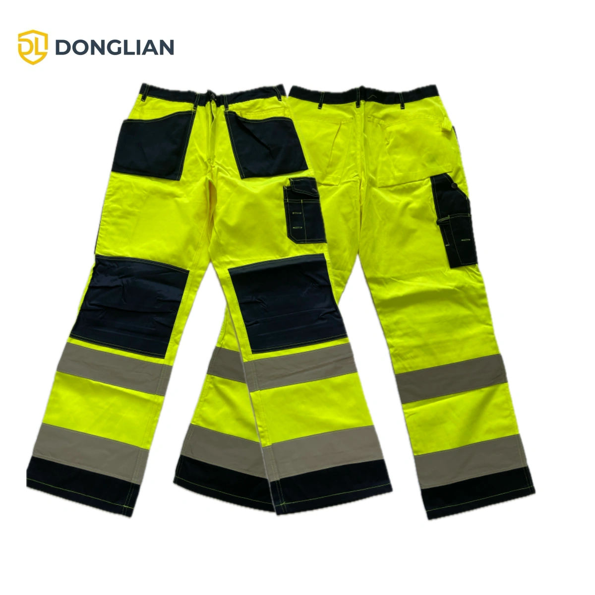 DL1452 hi-vis work trousers with reflective tape for outdoor industrial workwear