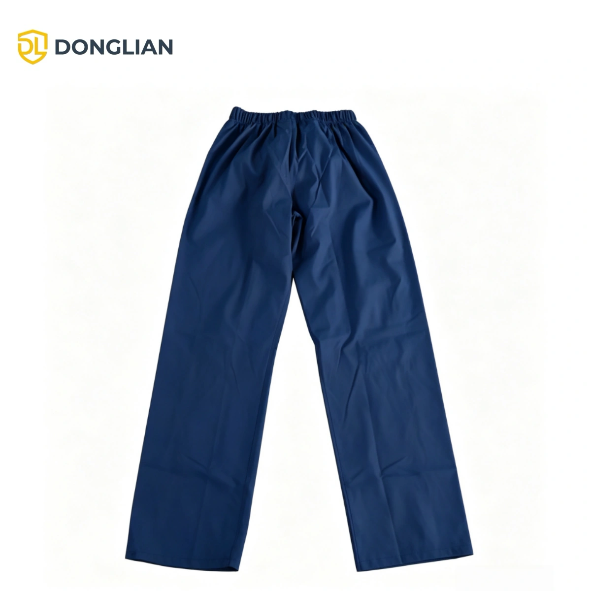 DL1009 navy blue PU/PVC elastic waist rain trousers