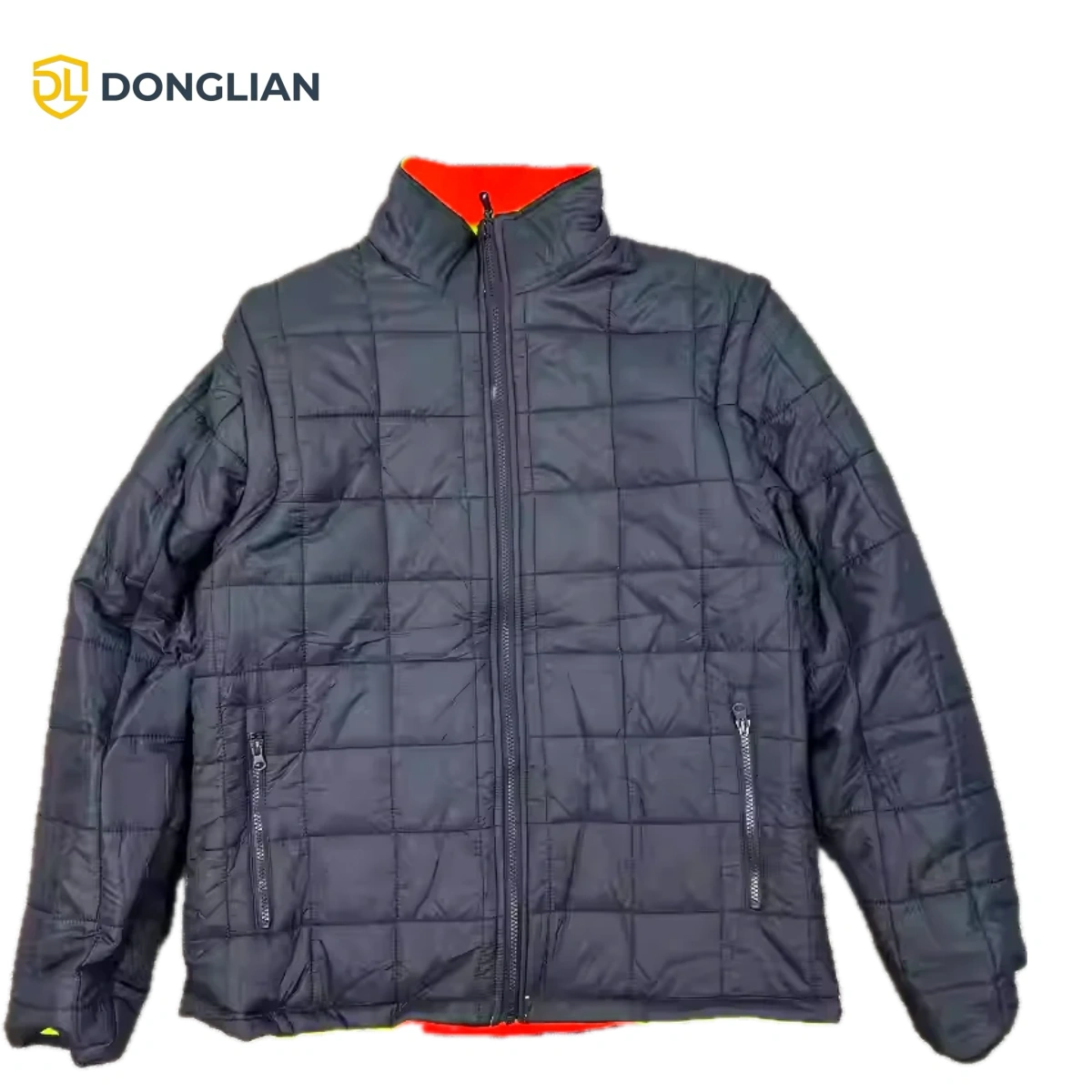 DL3003 reversible winter work jacket with dark quilted insulated reverse side