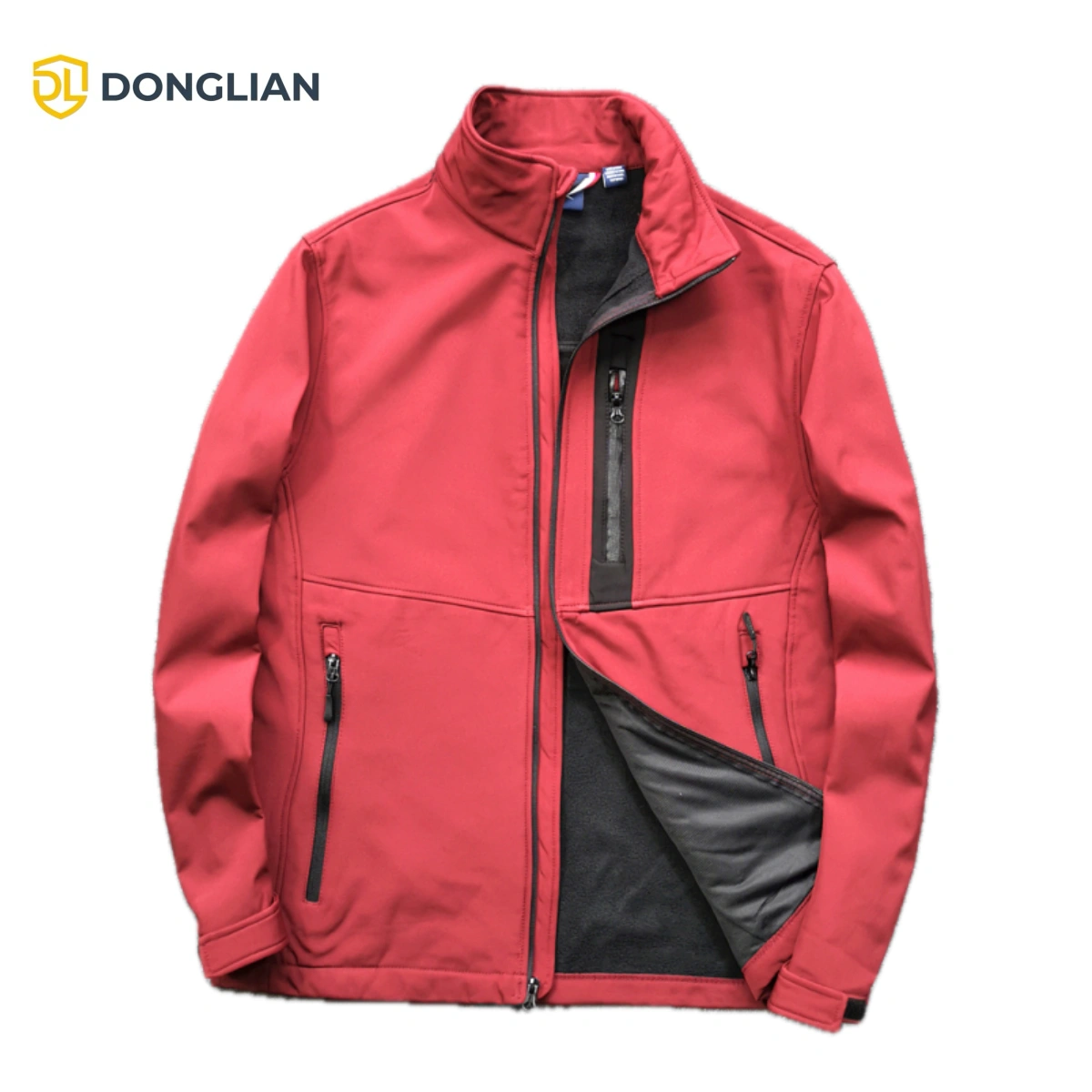 Close-up of DL1475 three layer softshell jacket water repellent outer fabric