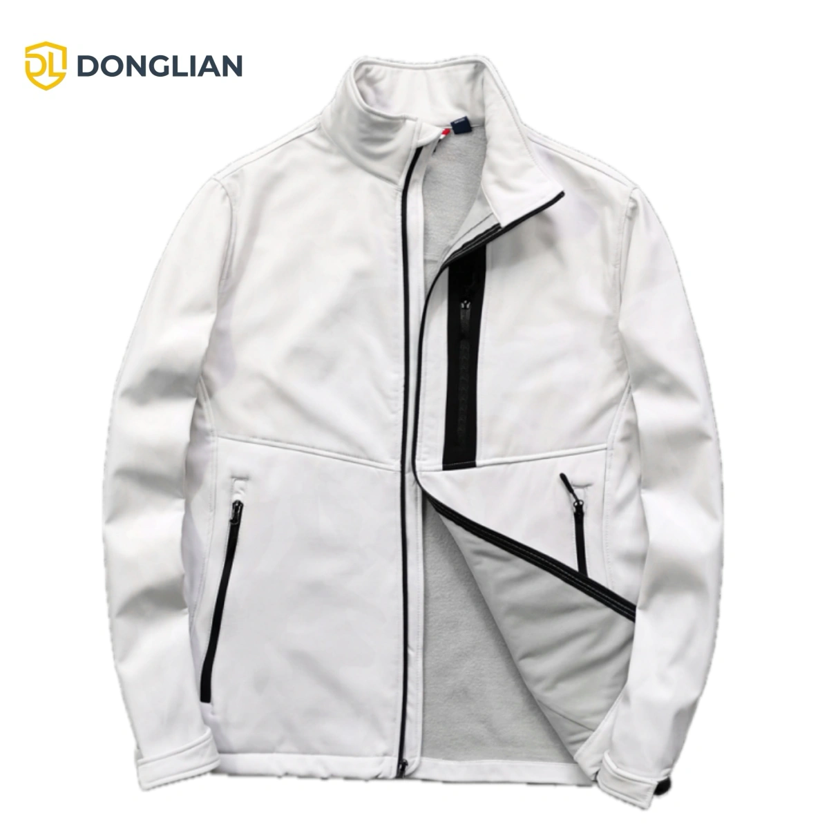 Back view of DL1475 three layer softshell jacket for outdoor workwear applications