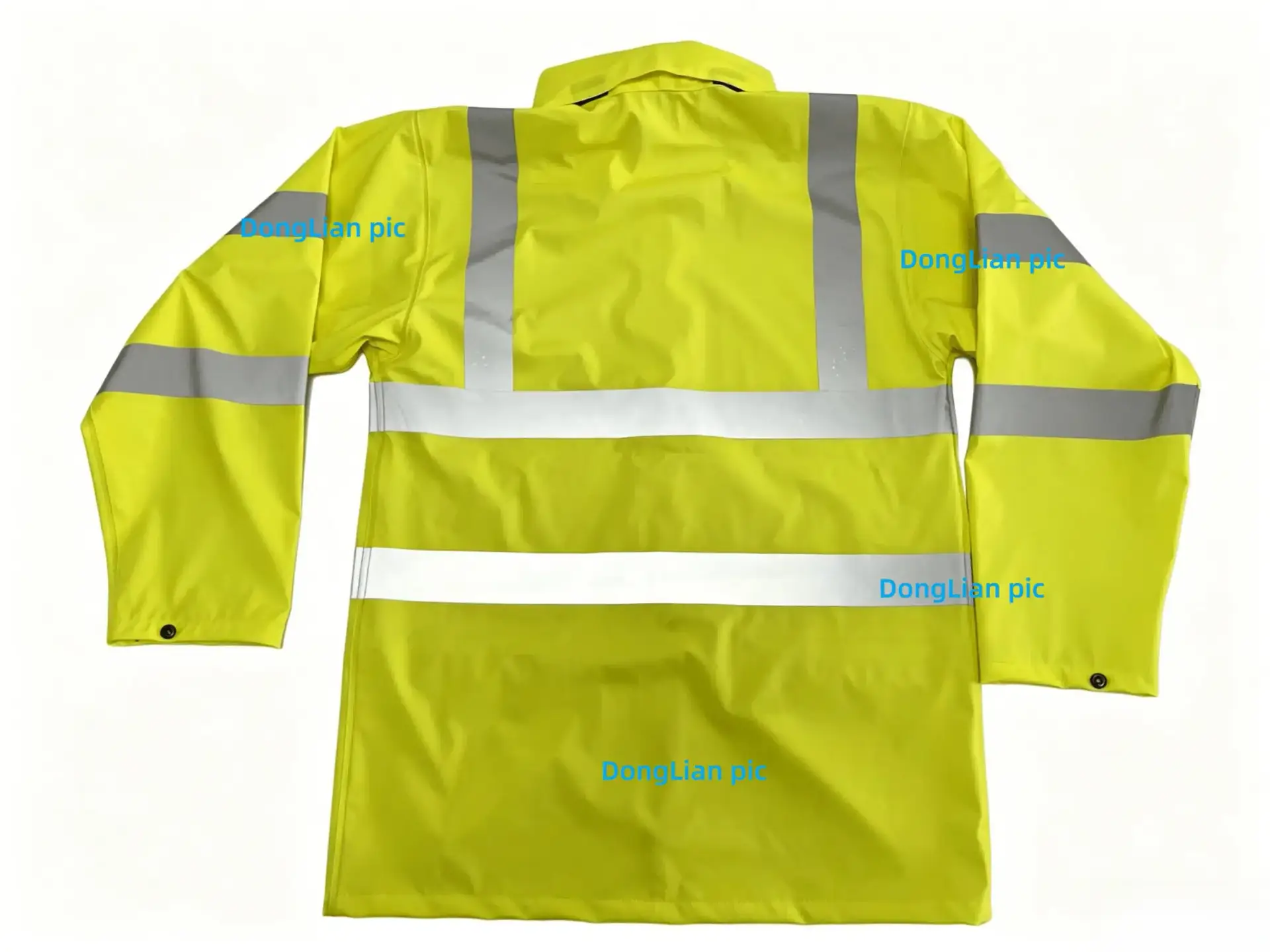 Lightweight FR hi-vis rain jacket in fluorescent yellow and orange