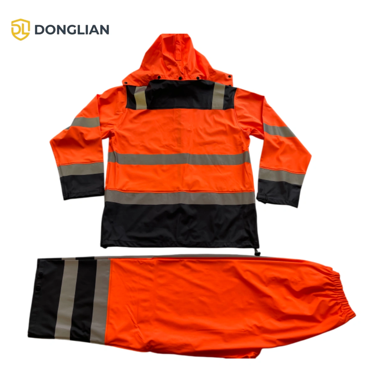 0.45mm PU coated knitted fabric material for DL3024 heavy-duty rain suit