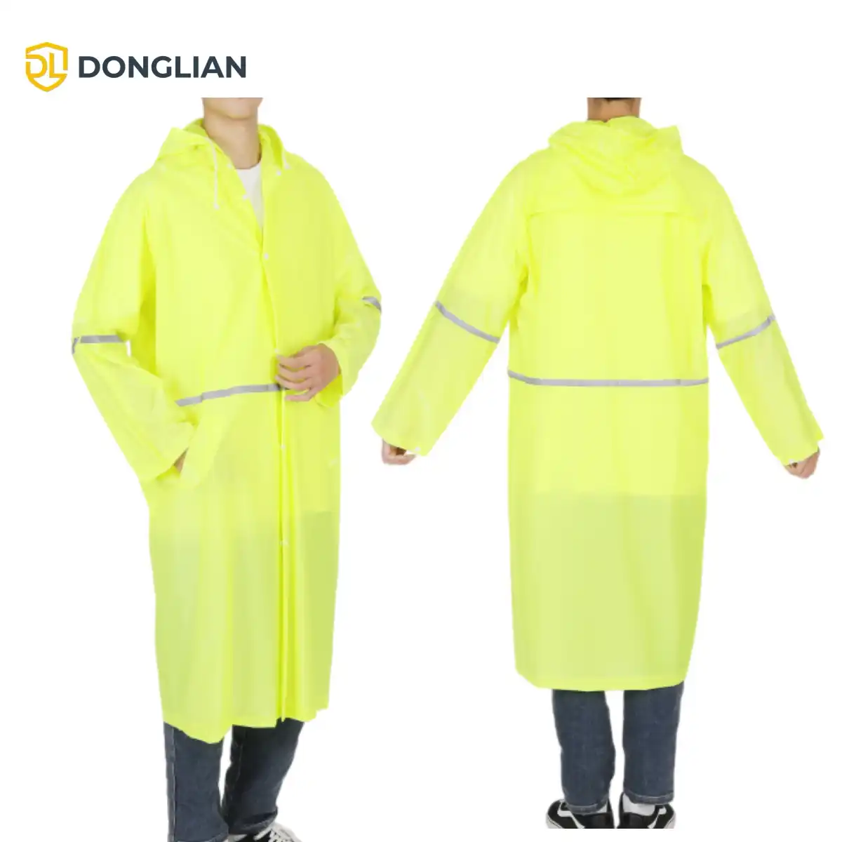 DL1130 reflective PVC raincoat lightweight rainwear