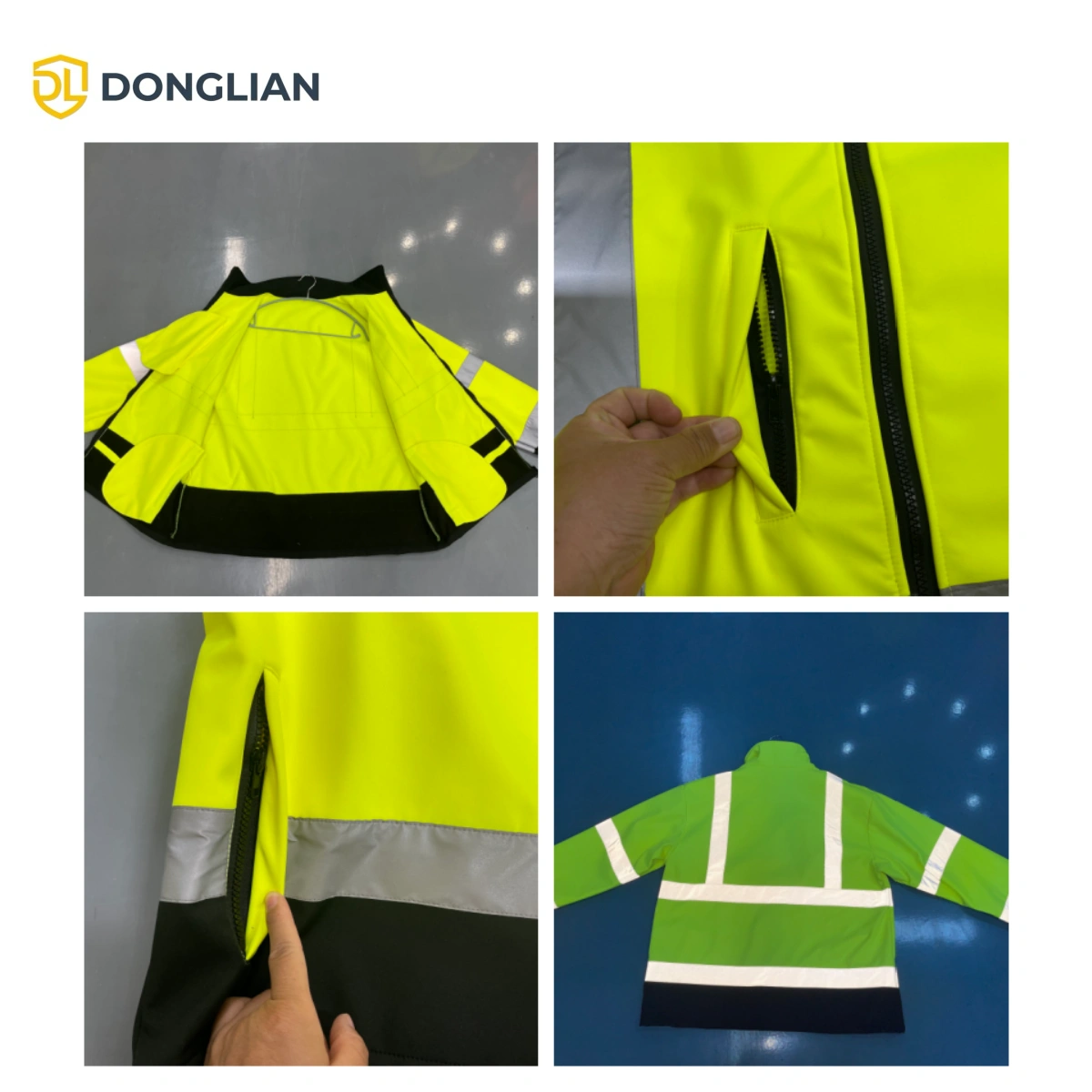 DL1431 2-layer pongee fabric and anti-soiling black cuffs detail for OEM evaluation