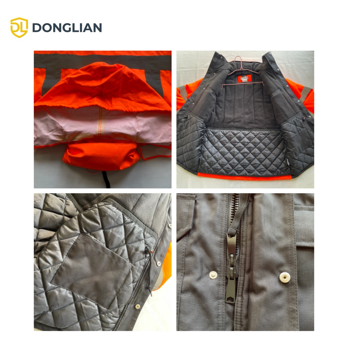 DL3010 insulated work jacket fleece lining and diamond quilted detail