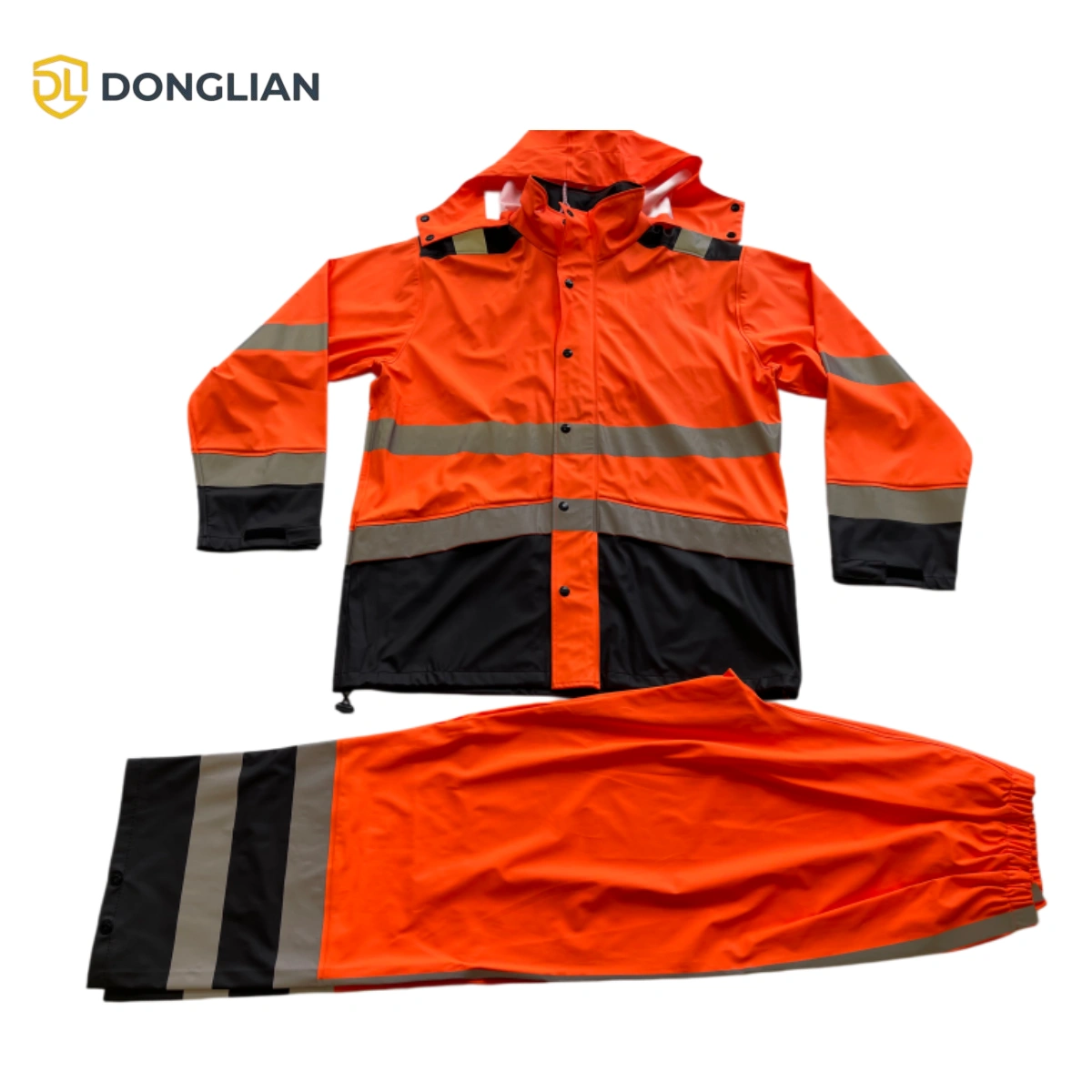 DL3024 Heavy-Duty PU Rain Suit Hi-Vis Orange