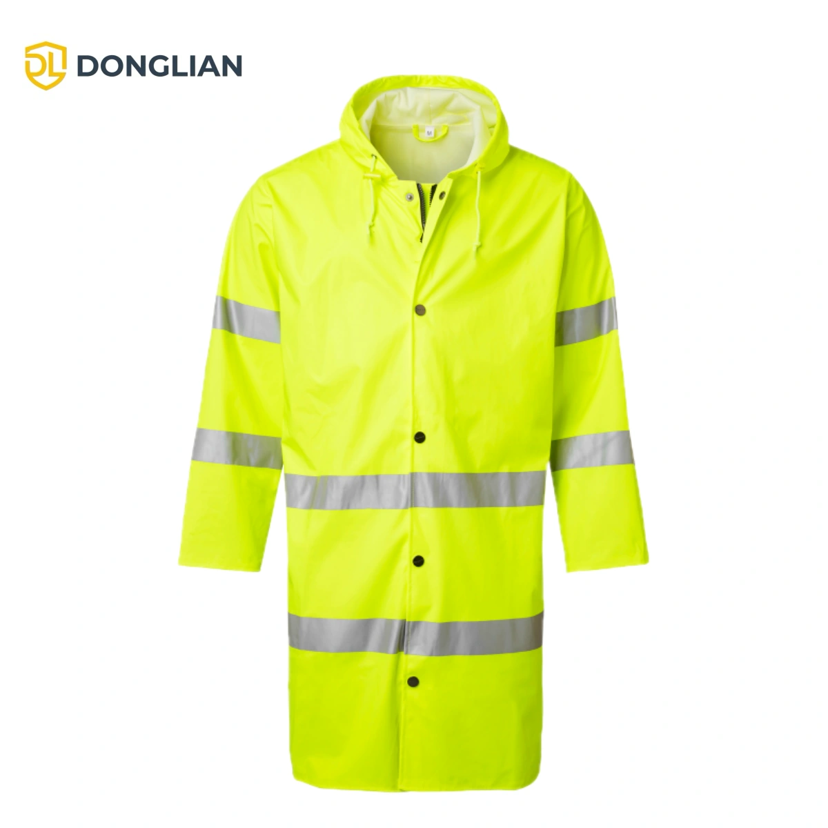 DL3025 yellow breathable waterproof PU safety coat