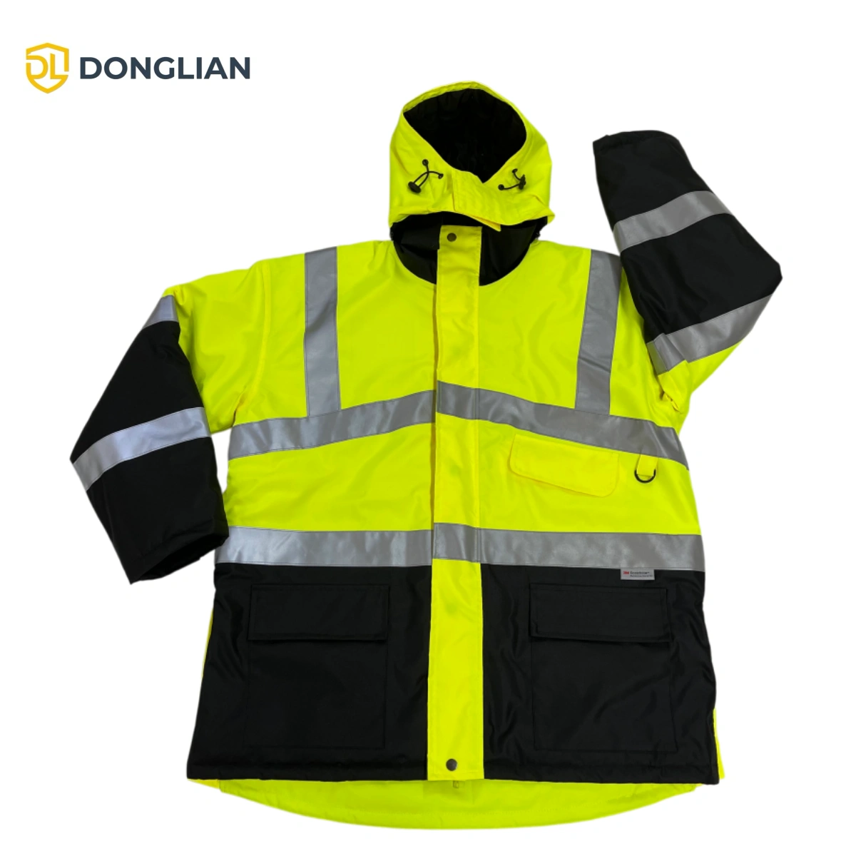 DL3208 hi-vis winter parka for warehouse yards and winter logistics
