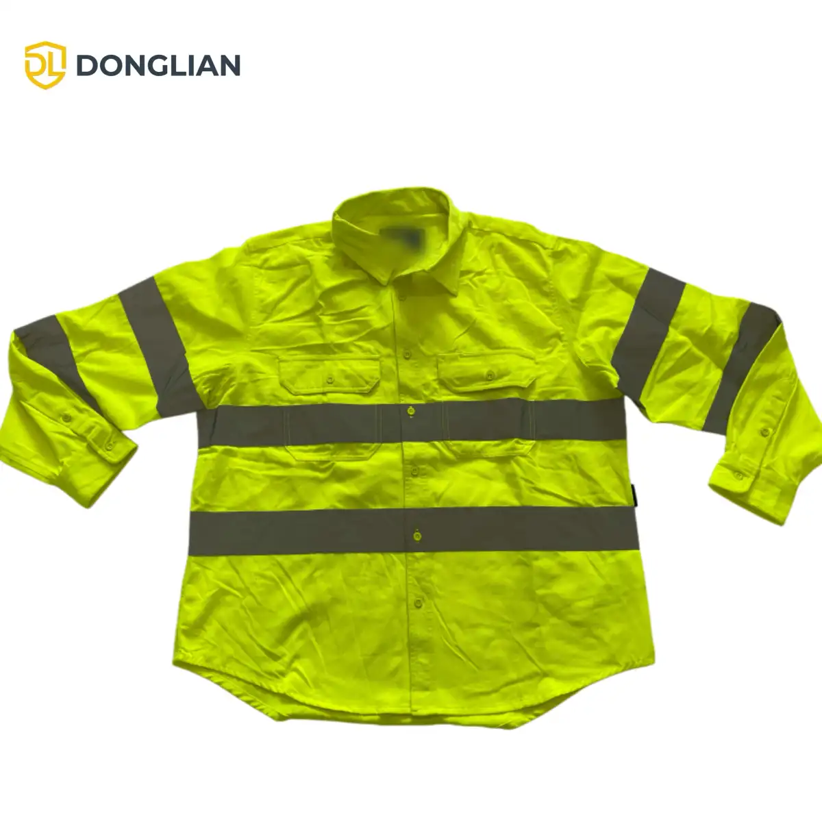 DL3039 Fluorescent Yellow Cotton Work Shirt for Municipal Work