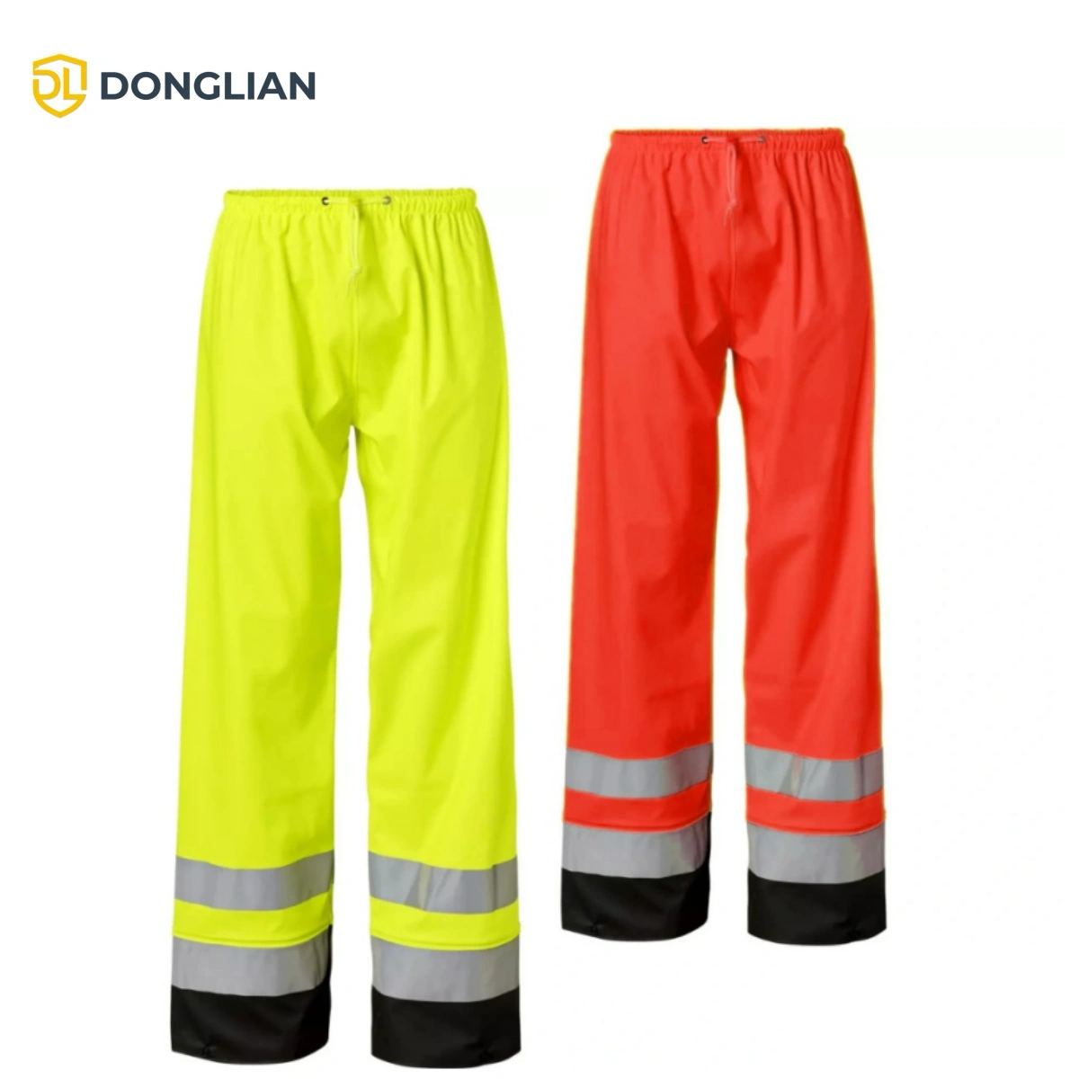 DL1011 Hi-Vis Two-Tone PU Rain Pants