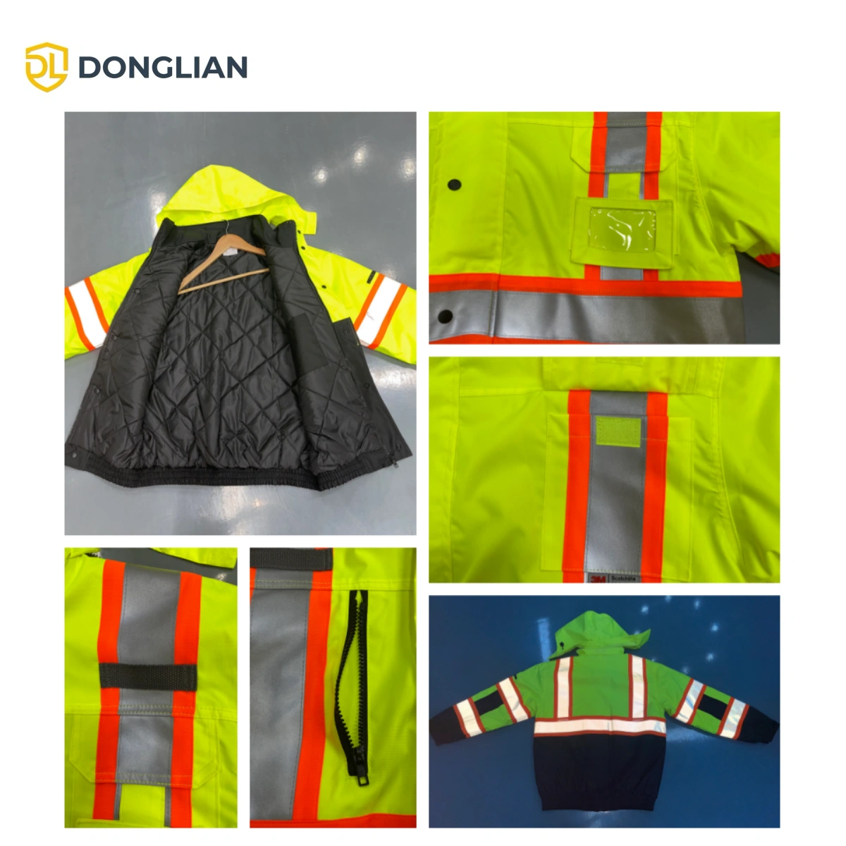 Hi-vis workwear manufacturer - DL3014 pocket and reflective tape details