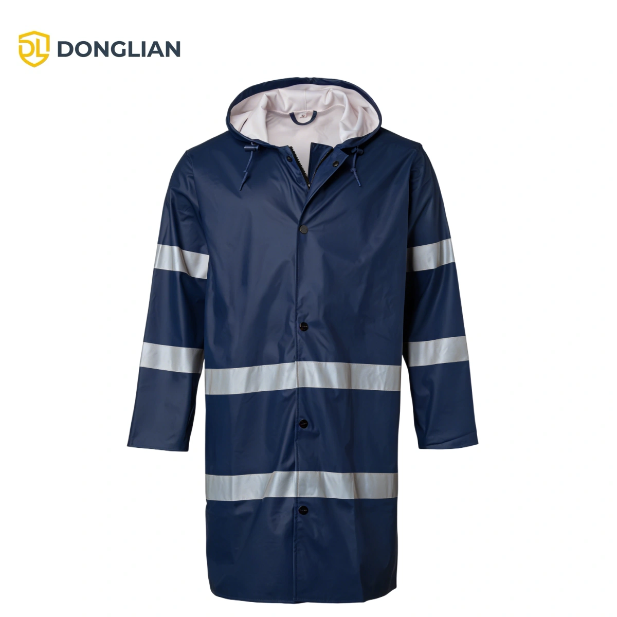 DL3026 Navy Blue PU Rain Coat for Municipal Work