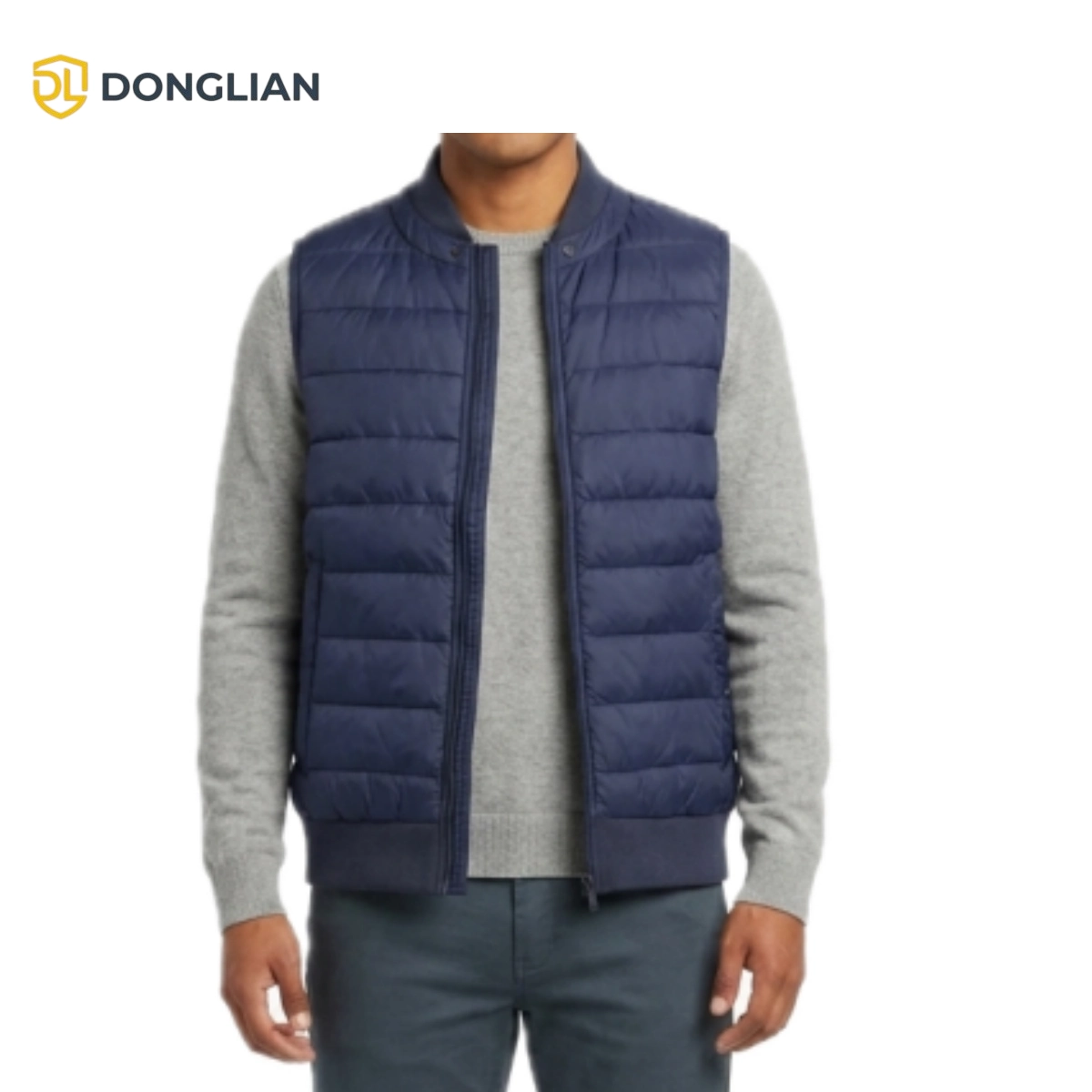 DL1016 quilted insulated work vest for cold warehouse and layering
