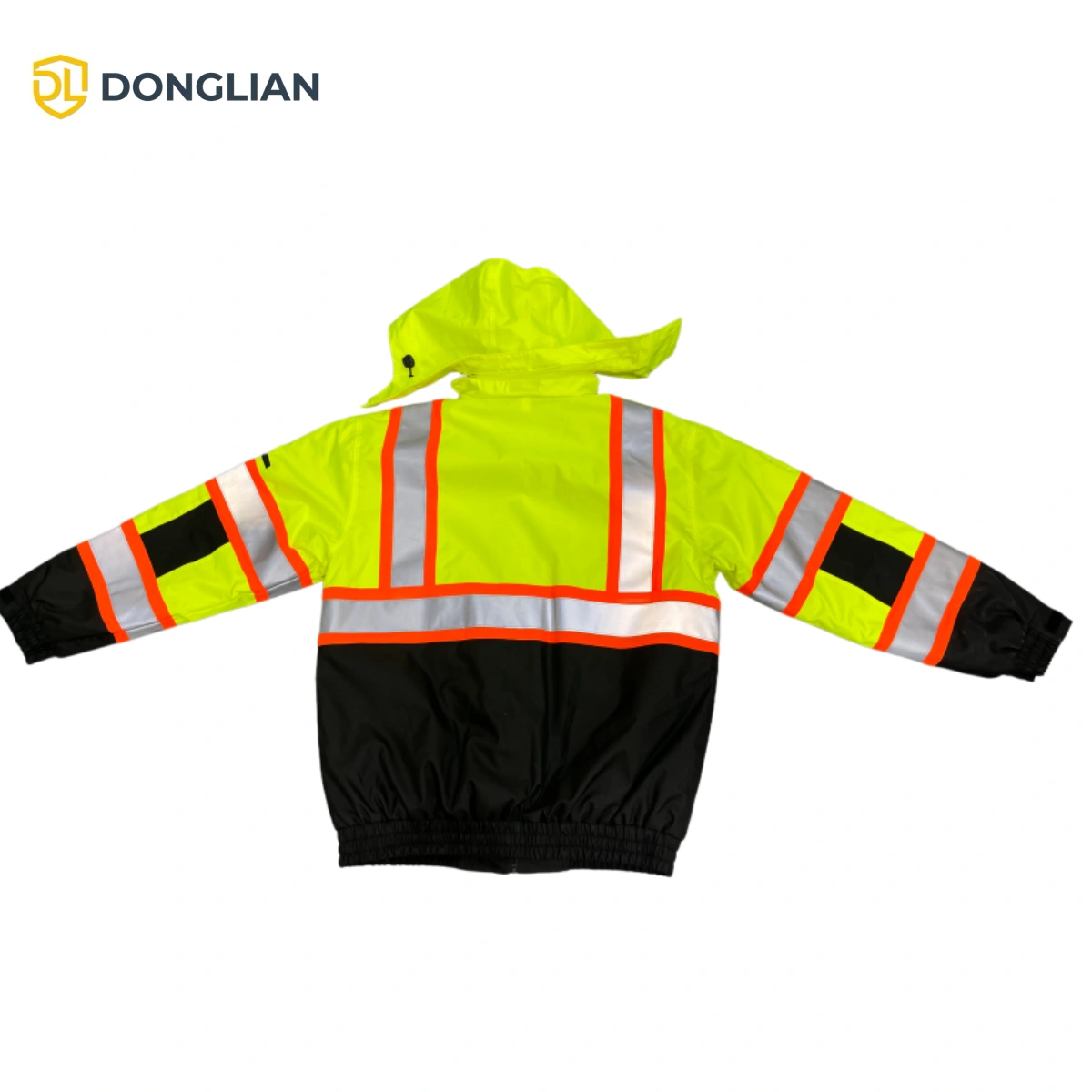 Hi-vis workwear manufacturer - DL3014 reflective jacket back view