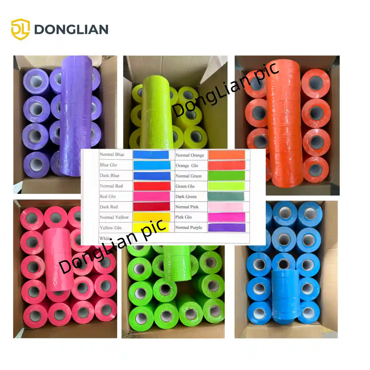 DL6004 PVC flagging tape in bulk carton packaging