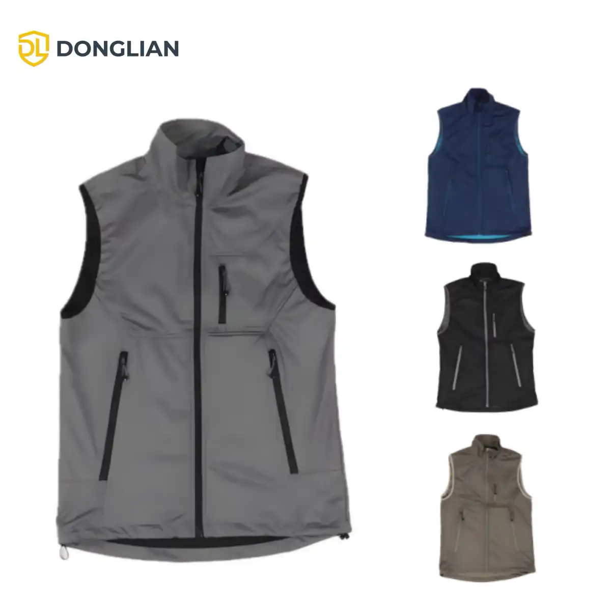 DL1473 320gsm bonded softshell work vest in four uniform colors for outdoor workwear