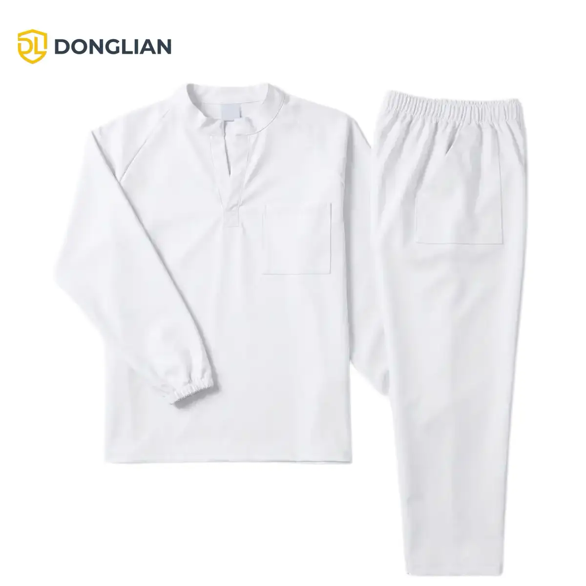 DL3048 White PU Rain Suit for food processing front view
