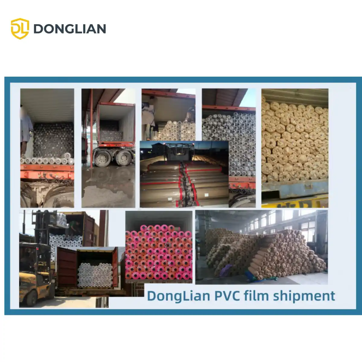 PVC film rolls loaded for export shipment