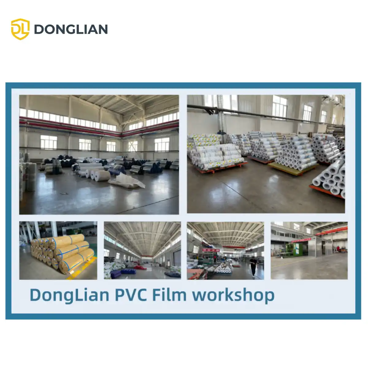 PVC film rolls stored in warehouse for bulk orders
