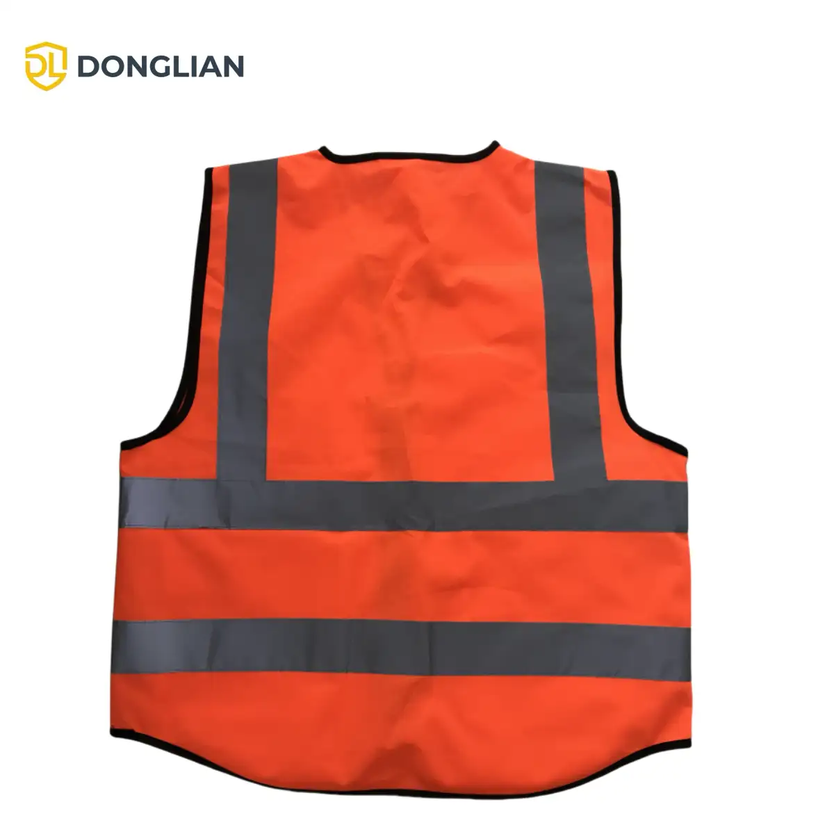 DL1117 orange hi-vis safety vest back view thumbnail