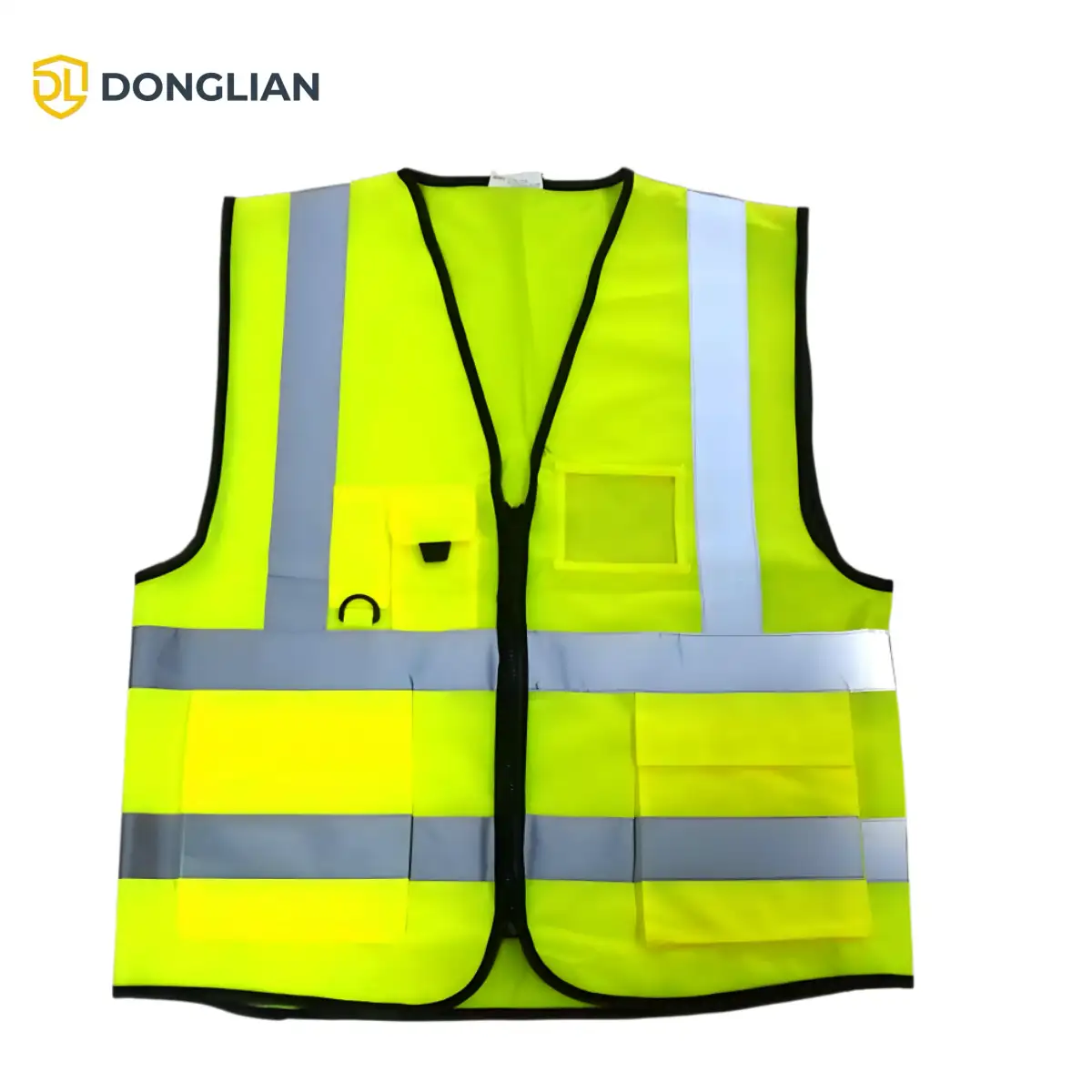 DL1117 yellow hi-vis safety vest front view thumbnail