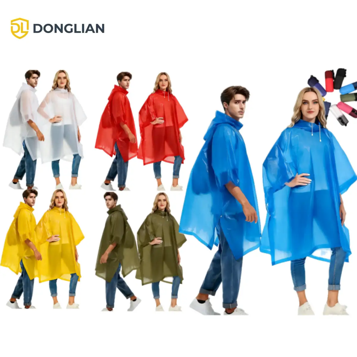 DL1118 PEVA rain poncho outdoor wear