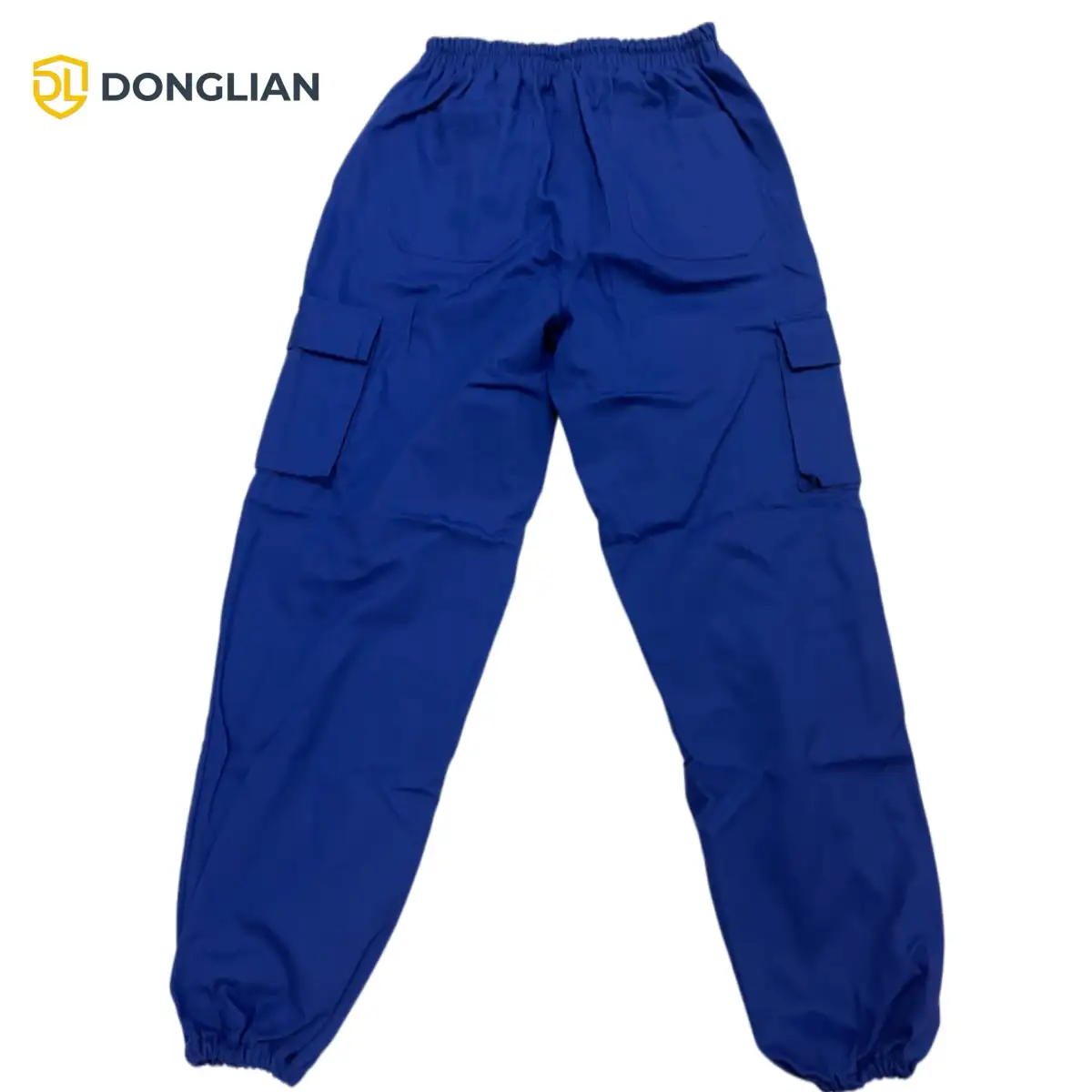 Back view of navy blue DL24625 flame retardant cotton work trousers